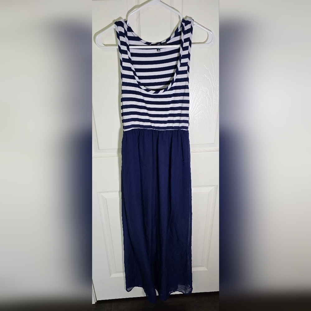 Snap Womens Striped Boutique Maxi Dress Size Medium